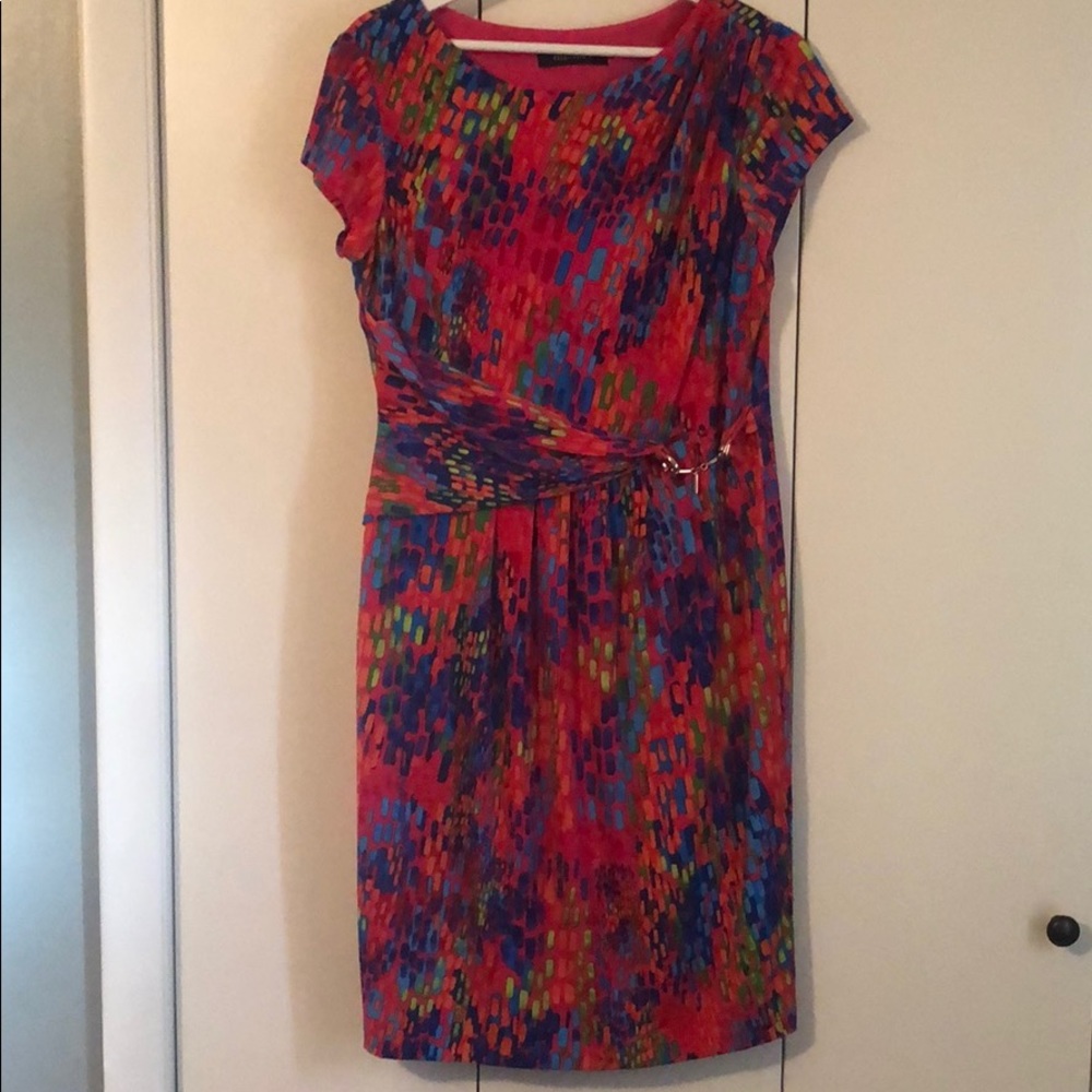 Multi-Colored Cap Sleeve Dress